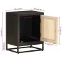 Mesita de noche madera maciza mango y hierro negro 40x30x50 cm de , Mesitas de noche - Ref: Foro24-371999, Precio: 79,24 €, D...