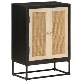 Aparador de hierro y madera maciza de mango negro 55x30x76 cm de , Taquillas y armarios de almacenamiento - Ref: Foro24-37200...