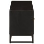 Mueble de TV madera maciza de mango y hierro negro 110x30x40 cm de , Almacenamiento para CD y DVD - Ref: Foro24-372002, Preci...