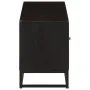 Mueble de TV madera maciza de mango y hierro negro 110x30x40 cm de , Almacenamiento para CD y DVD - Ref: Foro24-372002, Preci...