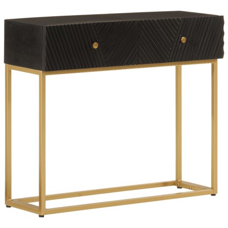 Mesa consola madera maciza de mango y hierro negro 90x30x76 cm de , Mesas auxiliares - Ref: Foro24-372028, Precio: 191,18 €, ...