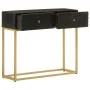 Mesa consola madera maciza de mango y hierro negro 90x30x76 cm de , Mesas auxiliares - Ref: Foro24-372028, Precio: 187,96 €, ...