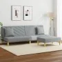 Sofá cama de 2 plazas con almohadas y taburete tela gris claro de , Sofás - Ref: Foro24-3216255, Precio: 312,57 €, Descuento: %