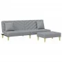 Sofá cama de 2 plazas con almohadas y taburete tela gris claro de , Sofás - Ref: Foro24-3216255, Precio: 312,57 €, Descuento: %