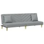 Sofá cama de 2 plazas con almohadas y taburete tela gris claro de , Sofás - Ref: Foro24-3216255, Precio: 312,57 €, Descuento: %
