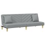 Sofá cama de 2 plazas con almohadas y taburete tela gris claro de , Sofás - Ref: Foro24-3216255, Precio: 300,84 €, Descuento: %