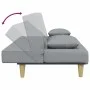Sofá cama de 2 plazas con almohadas y taburete tela gris claro de , Sofás - Ref: Foro24-3216255, Precio: 312,57 €, Descuento: %