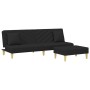 Sofá cama de 2 plazas con almohadas y taburete tela negro de , Sofás - Ref: Foro24-3216257, Precio: 311,91 €, Descuento: %