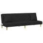 Sofá cama de 2 plazas con almohadas y taburete tela negro de , Sofás - Ref: Foro24-3216257, Precio: 312,58 €, Descuento: %