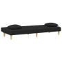 Sofá cama de 2 plazas con almohadas y taburete tela negro de , Sofás - Ref: Foro24-3216257, Precio: 311,91 €, Descuento: %