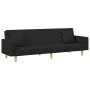 Sofá cama de 2 plazas con almohadas y taburete tela negro de , Sofás - Ref: Foro24-3216260, Precio: 338,59 €, Descuento: %