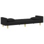 Sofá cama de 2 plazas con almohadas y taburete tela negro de , Sofás - Ref: Foro24-3216260, Precio: 338,59 €, Descuento: %