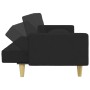 Sofá cama de 2 plazas con almohadas y taburete tela negro de , Sofás - Ref: Foro24-3216260, Precio: 338,59 €, Descuento: %