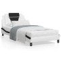 Cama con colchón cuero sintético blanco y negro 100x200 cm de , Camas y somieres - Ref: Foro24-3208781, Precio: 294,85 €, Des...