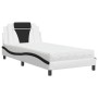 Cama con colchón cuero sintético blanco y negro 100x200 cm de , Camas y somieres - Ref: Foro24-3208781, Precio: 294,85 €, Des...
