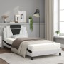Cama con colchón cuero sintético blanco y negro 100x200 cm de , Camas y somieres - Ref: Foro24-3208781, Precio: 294,85 €, Des...