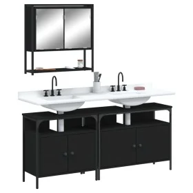 Juego de muebles de baño 3 pzas madera contrachapada negro de , Muebles de baño - Ref: Foro24-3214665, Precio: 165,70 €, Desc...