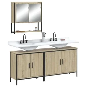 Set de muebles de baño 3 pzas madera contrachapada roble Sonoma de , Muebles de baño - Ref: Foro24-3214671, Precio: 163,08 €,...