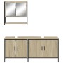 Set de muebles de baño 3 pzas madera contrachapada roble Sonoma de , Muebles de baño - Ref: Foro24-3214671, Precio: 173,88 €,...