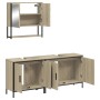 Set de muebles de baño 3 pzas madera contrachapada roble Sonoma de , Muebles de baño - Ref: Foro24-3214671, Precio: 173,88 €,...