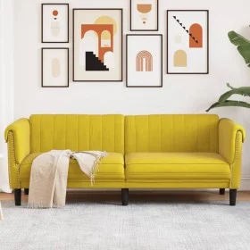 Yellow velvet 3-seater sofa by , Sofas - Ref: Foro24-372591, Price: 268,55 €, Discount: %