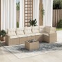 Set sofás de jardín 7 piezas y cojines ratán sintético beige en Conjuntos de jardín | Comprar online en Foru.es