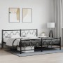 Estructura de cama cabecero y estribo metal negro 193x203 cm de , Camas y somieres - Ref: Foro24-376250, Precio: 140,63 €, De...