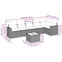 Set de sofás de jardín 7 piezas con cojines ratán PE gris en Conjuntos de jardín | Comprar online en Foru.es