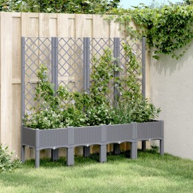 Jardinera con enrejado PP gris 160x40x142 cm de , Maceteros y jardineras - Ref: Foro24-367931, Precio: 134,16 €, Descuento: %