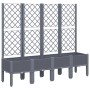 Jardinera con enrejado PP gris 160x40x142 cm de , Maceteros y jardineras - Ref: Foro24-367931, Precio: 134,16 €, Descuento: %