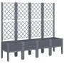 Jardinera con enrejado PP gris 160x40x142 cm de , Maceteros y jardineras - Ref: Foro24-367931, Precio: 123,14 €, Descuento: %