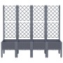 Jardinera con enrejado PP gris 160x40x142 cm de , Maceteros y jardineras - Ref: Foro24-367931, Precio: 134,16 €, Descuento: %
