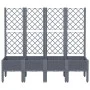 Jardinera con enrejado PP gris 160x40x142 cm de , Maceteros y jardineras - Ref: Foro24-367931, Precio: 123,14 €, Descuento: %