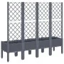 Jardinera con enrejado PP gris 160x40x142 cm de , Maceteros y jardineras - Ref: Foro24-367931, Precio: 123,14 €, Descuento: %