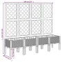 Jardinera con enrejado PP gris 160x40x142 cm de , Maceteros y jardineras - Ref: Foro24-367931, Precio: 123,14 €, Descuento: %