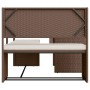 Sofá de jardín en forma de L con mesa y cojines ratán PE marrón de , Sofás de exterior - Ref: Foro24-362346, Precio: 230,19 €...