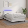 Cama box spring colchón y LED cuero sintético blanco 120x190 cm de , Camas y somieres - Ref: Foro24-3270124, Precio: 425,85 €...