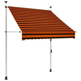 Toldo manual retráctil naranja y marrón 150 cm de vidaXL, Toldos - Ref: Foro24-145835, Precio: 74,67 €, Descuento: %