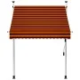 Toldo manual retráctil naranja y marrón 150 cm de vidaXL, Toldos - Ref: Foro24-145835, Precio: 74,67 €, Descuento: %