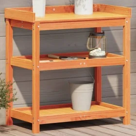 Mesa plantación con estantes madera pino marrón 82,5x45x86,5 cm de , Soportes para macetas - Ref: Foro24-844638, Precio: 82,0...
