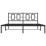 Estructura de cama con cabecero metal negro 150x200 cm de , Camas y somieres - Ref: Foro24-374243, Precio: 111,17 €, Descuent...