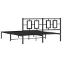 Estructura de cama con cabecero metal negro 150x200 cm de , Camas y somieres - Ref: Foro24-374243, Precio: 111,17 €, Descuent...