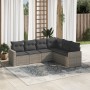Set de muebles de jardín 6 pzas y cojines ratán sintético gris en Conjuntos de jardín | Comprar online en Foru.es