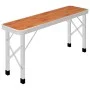 Mesa de camping plegable con 2 bancos aluminio marrón de vidaXL, Mobiliario de camping - Ref: Foro24-48182, Precio: 100,37 €,...