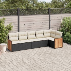 Set de sofás de jardín 6 piezas y cojines ratán sintético negro de , Conjuntos de jardín - Ref: Foro24-3260068, Precio: 383,5...