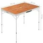 Mesa de camping plegable con 2 bancos aluminio marrón de vidaXL, Mobiliario de camping - Ref: Foro24-48182, Precio: 100,37 €,...