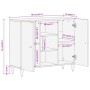 Armario auxiliar madera maciza de mango 90x33x75 cm de , Aparadores - Ref: Foro24-358276, Precio: 150,38 €, Descuento: %