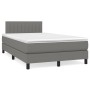 Cama box spring con colchón y LED tela marrón oscuro 120x190 cm de , Camas y somieres - Ref: Foro24-3270054, Precio: 406,91 €...