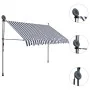 Manual retractable awning with blue and white LED 300 cm by vidaXL, Awnings - Ref: Foro24-145845, Price: 92,15 €, Discount: %