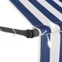 Manual retractable awning with blue and white LED 300 cm by vidaXL, Awnings - Ref: Foro24-145845, Price: 92,15 €, Discount: %